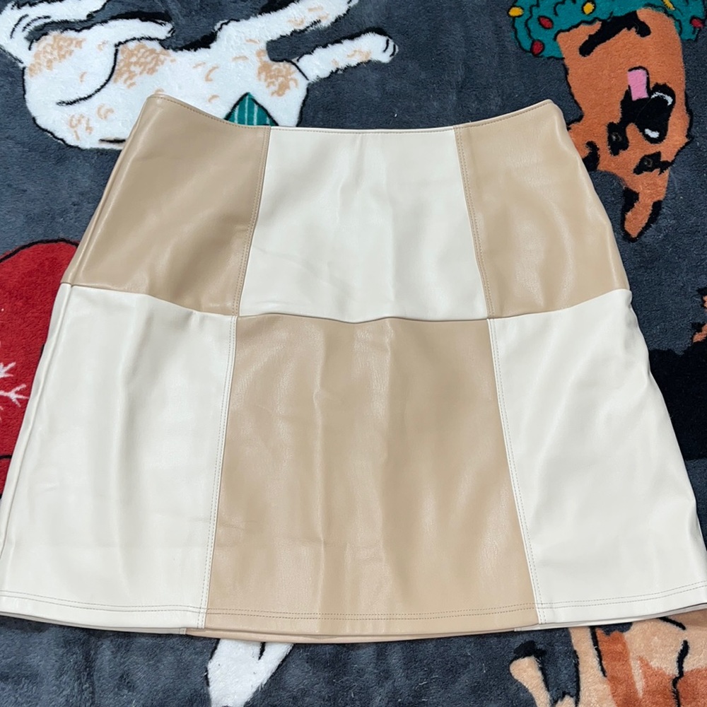 Hollister faux leather checkered miniskirt